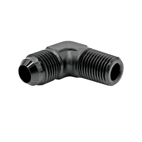 -4AN Male AN Flare to 1/4" Male NPT 90° Adapter, Black Hard Anodized