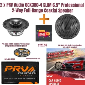 2 x PRV Audio 6CX380-4 SLIM 2-Way Full range 6.5" Pro Audio Coaxial