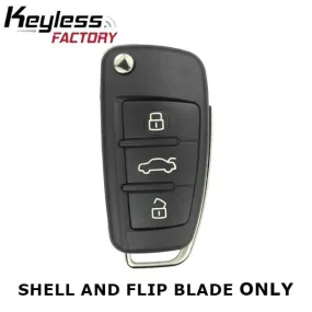 2006-2015 Audi / 3-Button Flip Key SHELL for IYZ-3314 (AFTERMARKET)