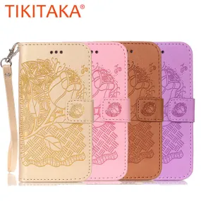 3D Embossing Flower Wallet Leather Flip Case For Apple iphone 7 6 6s Plus SE 5 5s Cover Coque Fundas Multi-functional Phone Bags