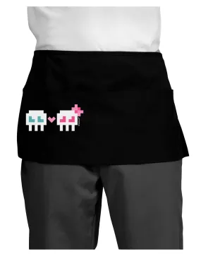 8-Bit Skull Love - Boy and Girl Dark Adult Mini Waist Apron, Server Apron