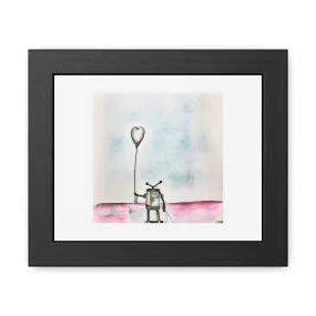 Abstract Pencil And Watercolour Art Of A Lonely Robot 'Designed by AI' Wooden Framed Print