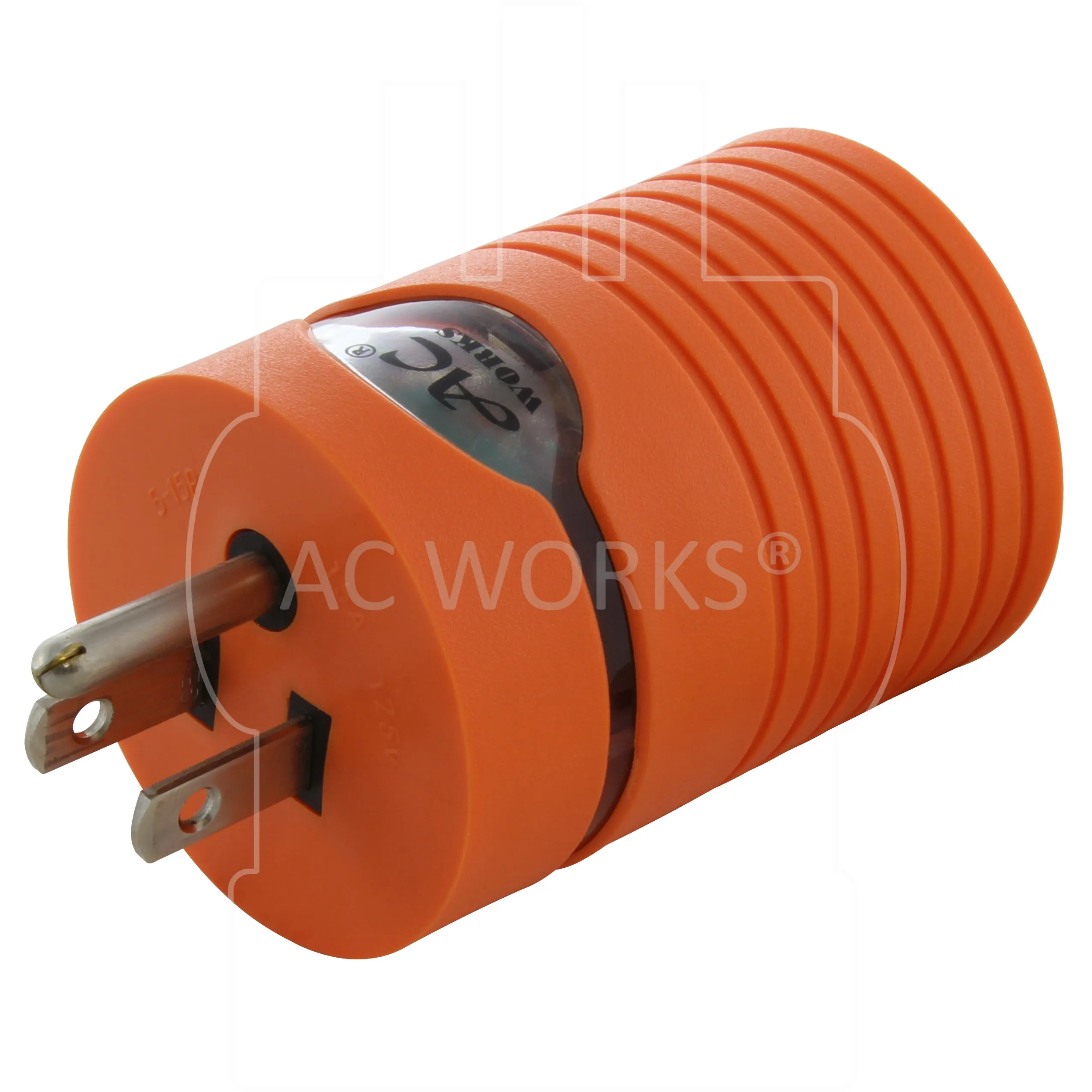 AC WORKS® [AD515L530] RV/Marine Adapter Household 15A Plug to Locking L5-30R 30A 125V Connector with & cCSAus approval