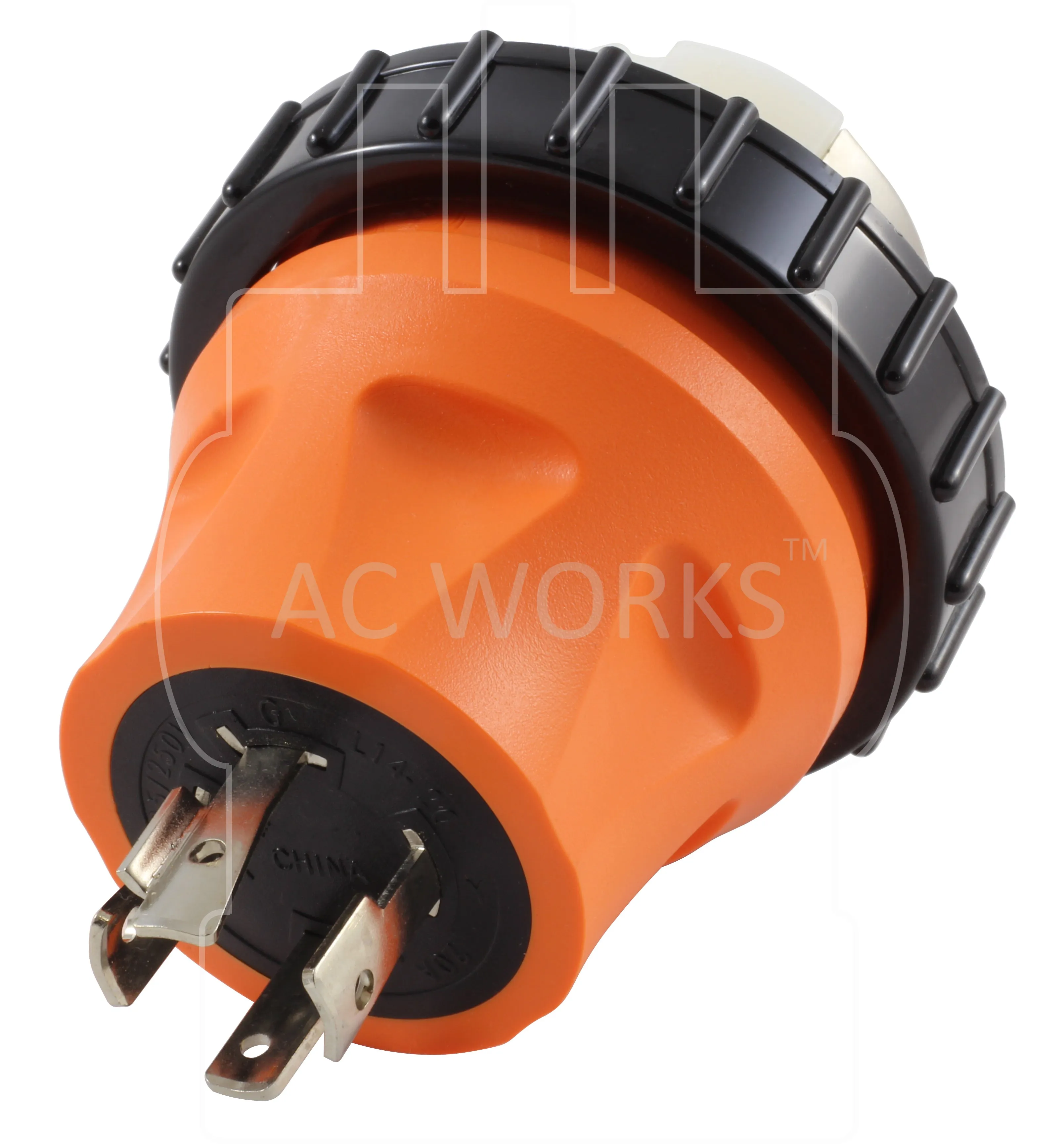 AC WORKS® [ADL1420SS2] Adapter NEMA L14-20P 4-Prong 20A Generator Locking Plug - RV/Marine 50A Inlet