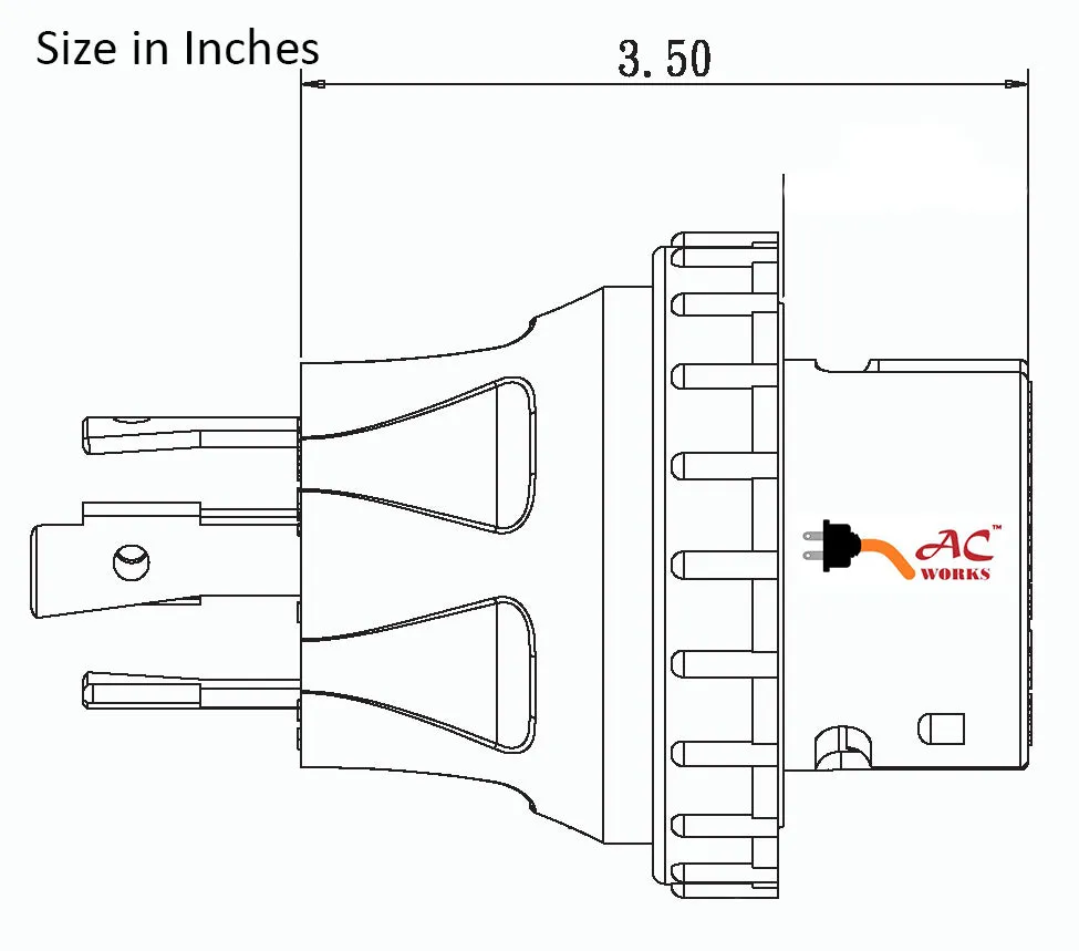 AC WORKS® [ADL1420SS2] Adapter NEMA L14-20P 4-Prong 20A Generator Locking Plug - RV/Marine 50A Inlet