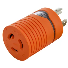 AC WORKS® [ADL630L620] Adapter L6-30P 30A 250V Plug to L6-20R 20A 250V Locking Connector with cCSAus Approval