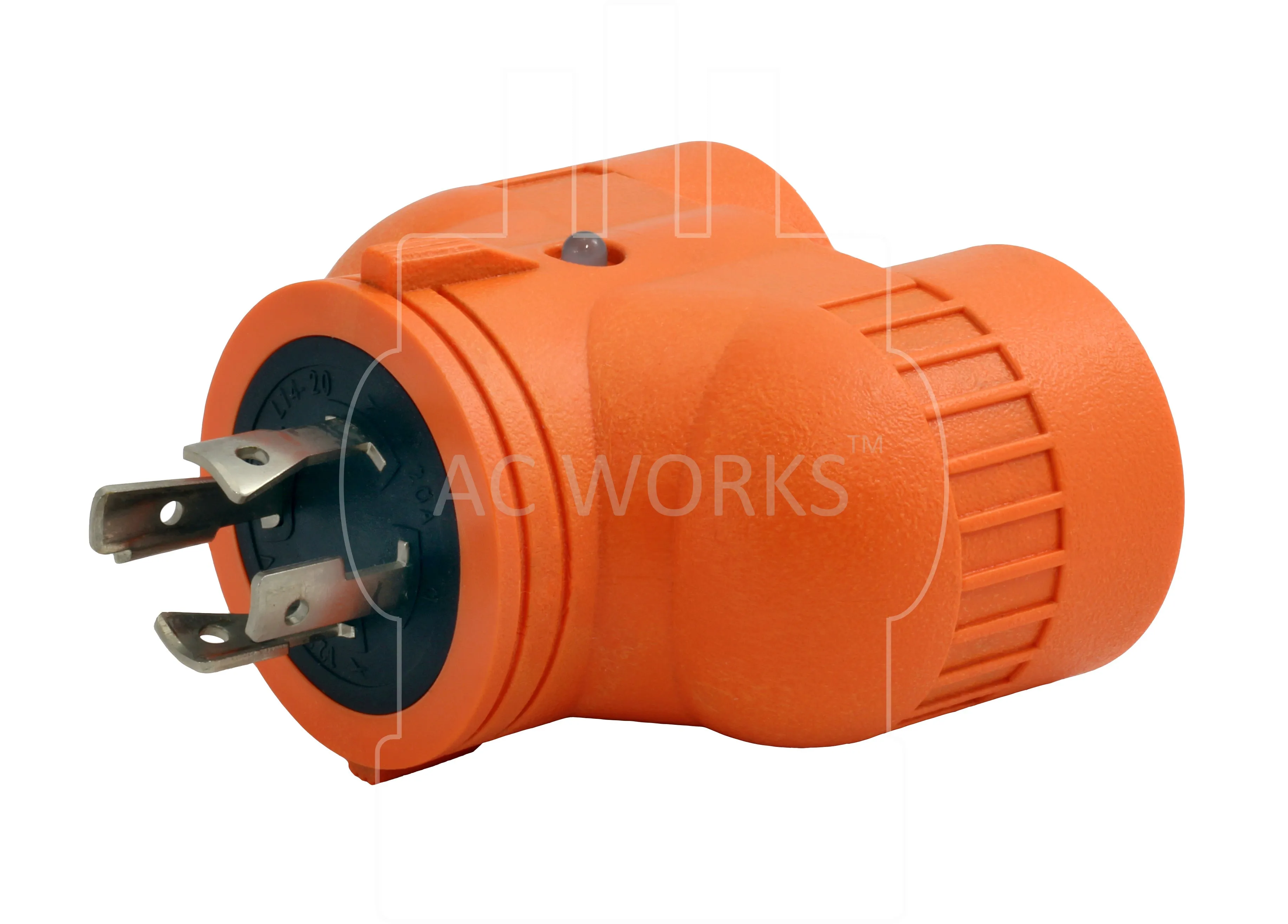 AC WORKS® V-DUO [ADVL1420520] Adapter L14-20P 20A 4-Prong Plug to (2) 15/20A Household Connectors