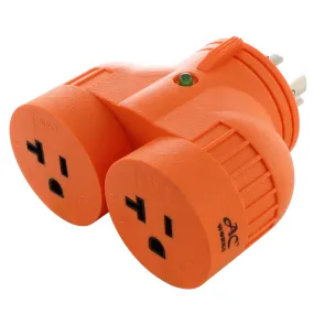 AC WORKS® V-DUO [ADVL1420520] Adapter L14-20P 20A 4-Prong Plug to (2) 15/20A Household Connectors