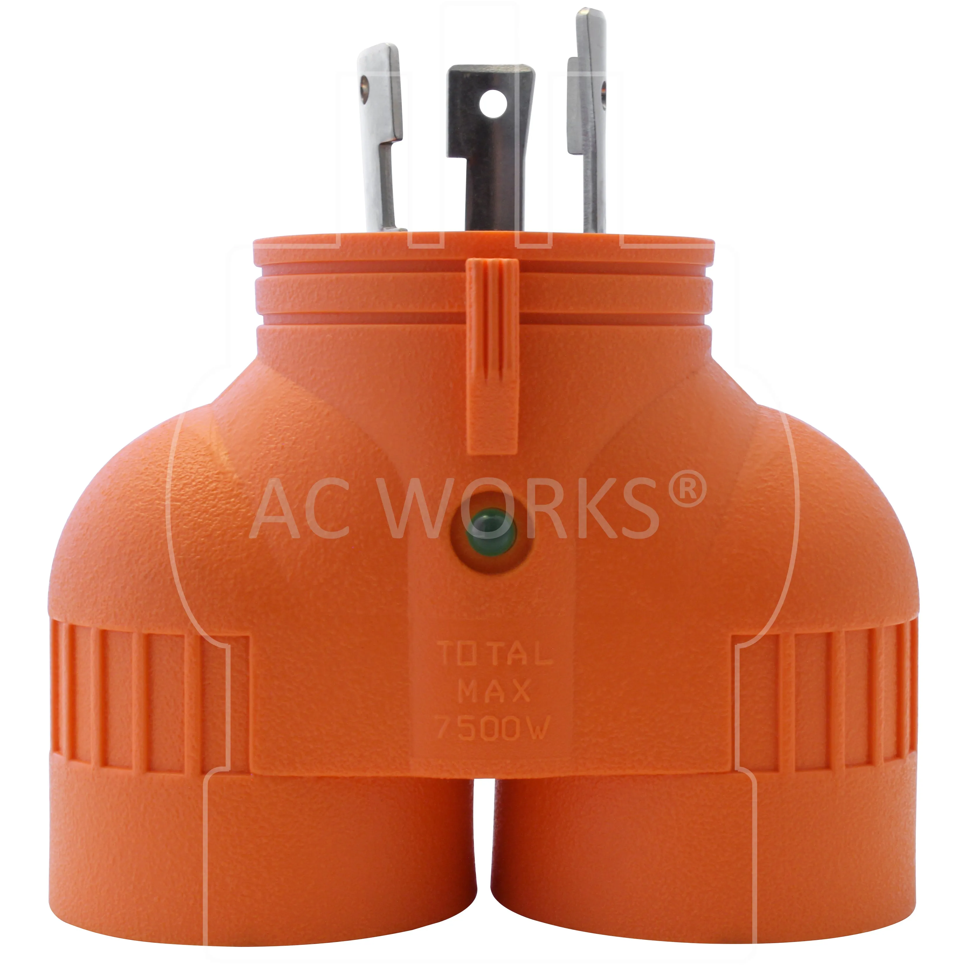 AC WORKS® V-DUO [ADVL630620] Adapter L6-30P 30A 250V 3-Prong Locking Plug to (2) 6-20R HVAC Connectors