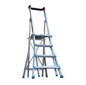 Adjustable Height Trade Series Telescopic Platform Ladders, 4 - 7 Step