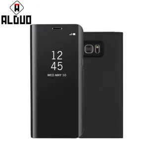 ALANGDUO Phone Case For Samsung Galaxy A3 A5 J3 J5 J7 2017 S8 Note 8 J5 J7 Prime J7 Max Coque Luxury Mirror Clear View Flip Case