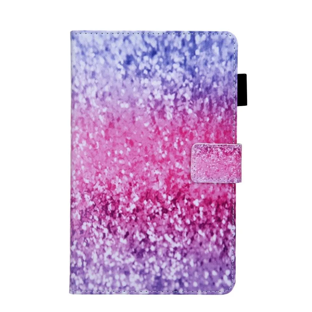 Amazon Fire HD 8 (2020) stylish pattern leather flip case - Rose Glittery Elements