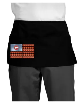 American Bacon Flag Dark Adult Mini Waist Apron, Server Apron