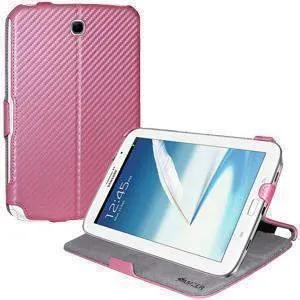 Amzer Shell Portfolio Case - Baby Pink Carbon Fiber Texture