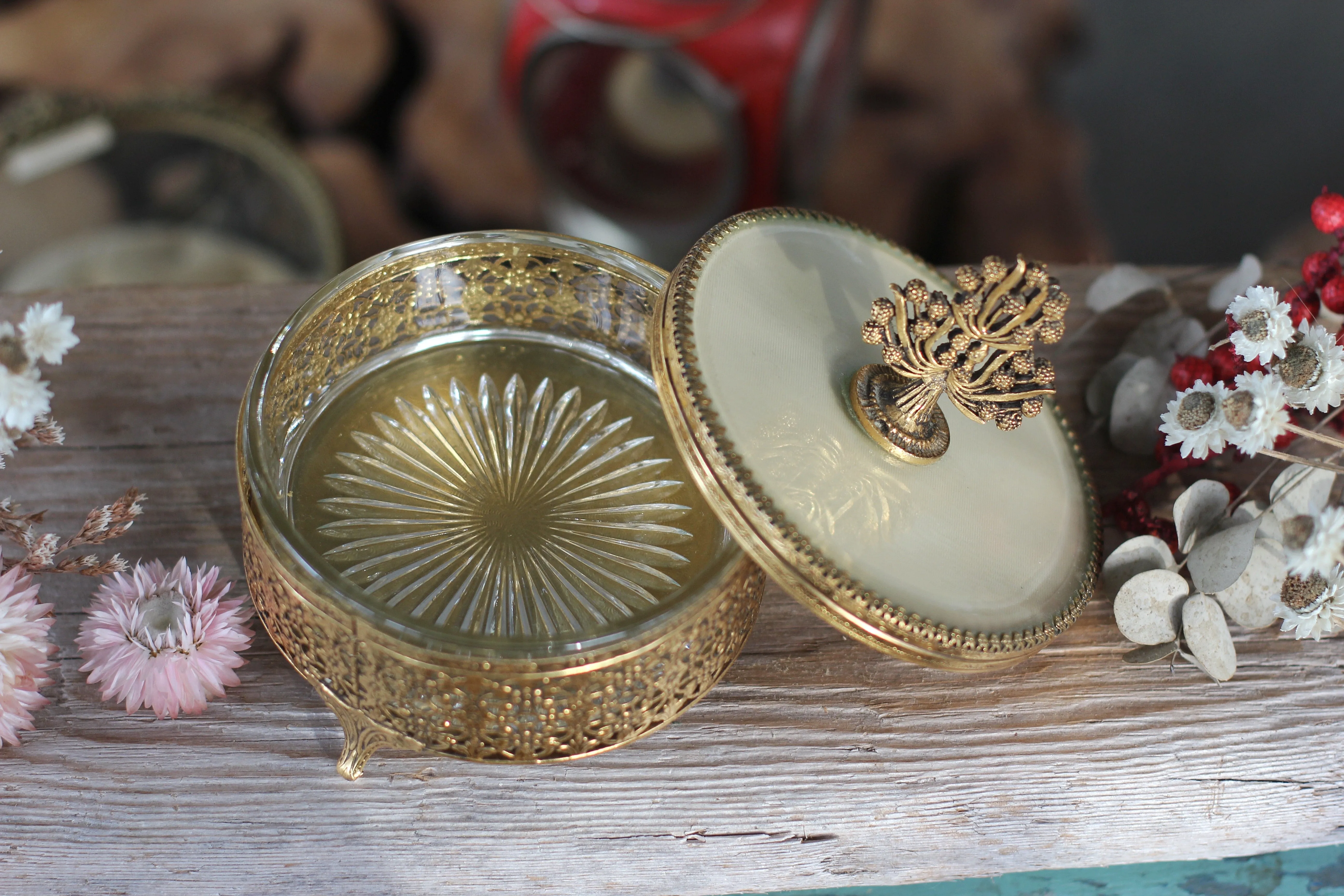 Antique Filigree Botanical Jar