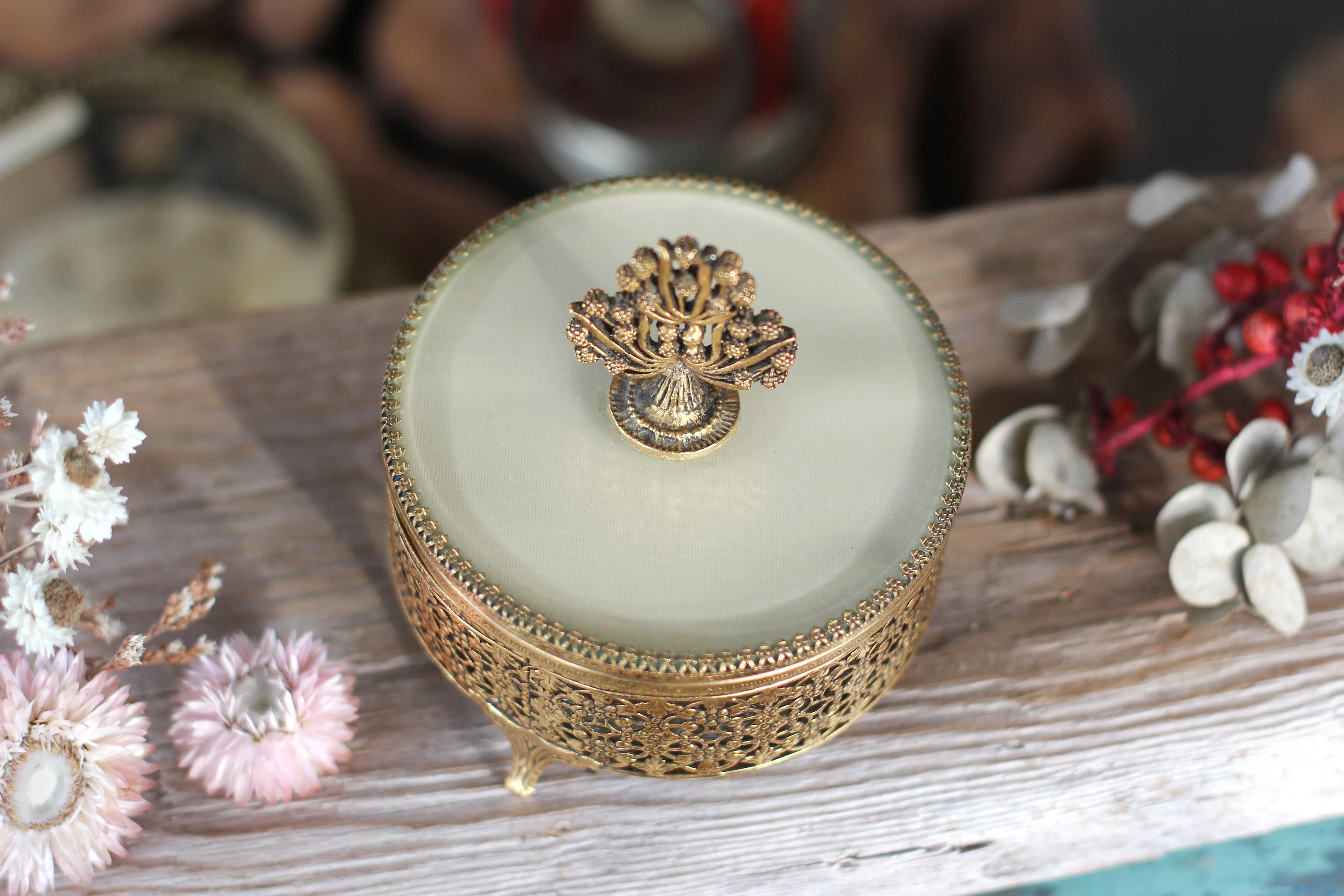 Antique Filigree Botanical Jar