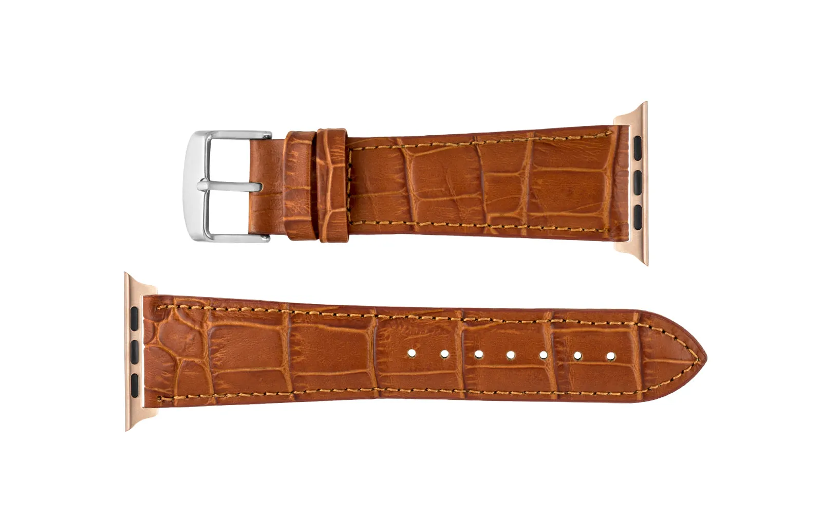 Apple Watch 42/44/45mm Strap - Men's Tan Alligator Grain Genuine Leather