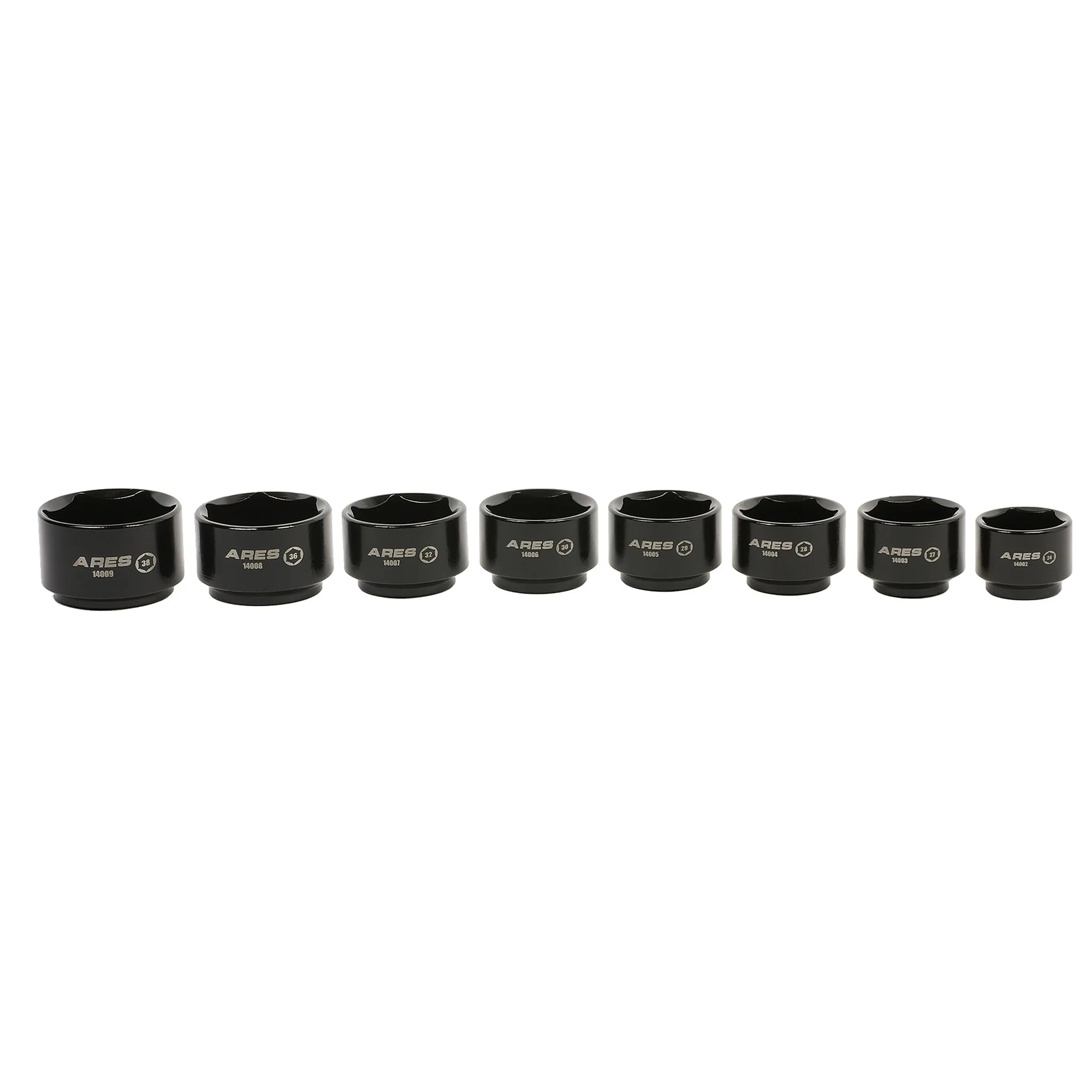 ARES 14001 - 8-Piece 3/8-Inch Drive Low Profile Fuel and Oil Filter Socket Set