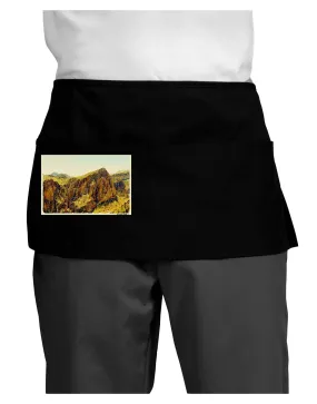 Arizona Mountains Watercolor Dark Adult Mini Waist Apron, Server Apron