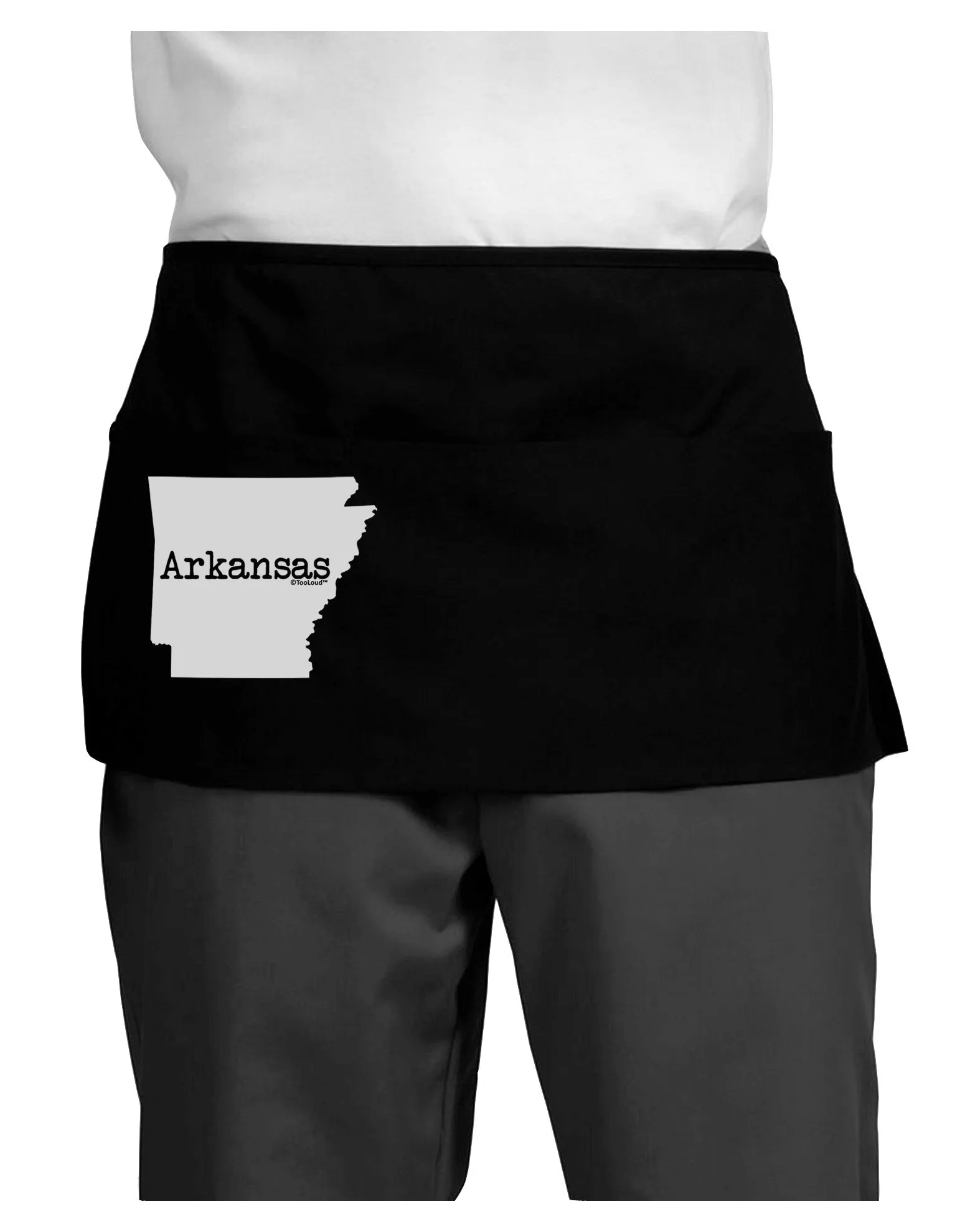 Arkansas - United States Shape Dark Adult Mini Waist Apron, Server Apron by TooLoud