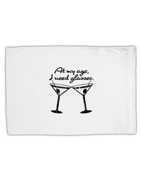 At My Age I Need Glasses - Martini Distressed Standard Size Polyester Pillow Case by TooLoud