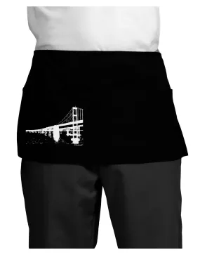 Bay Bridge Cutout Design Dark Adult Mini Waist Apron, Server Apron by TooLoud