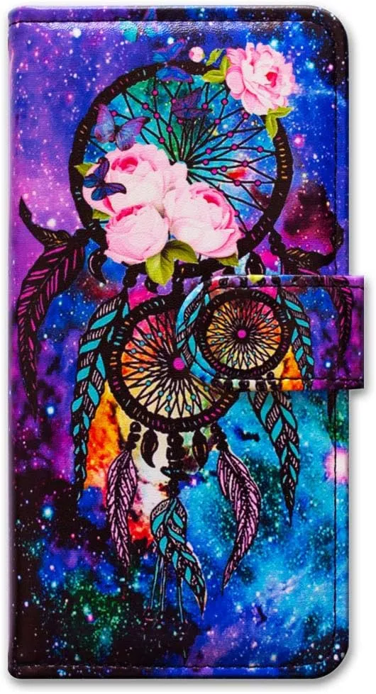 Bcov Galaxy S22 Ultra Case Dream Catcher Galaxy Sky Leather Flip Phone Case