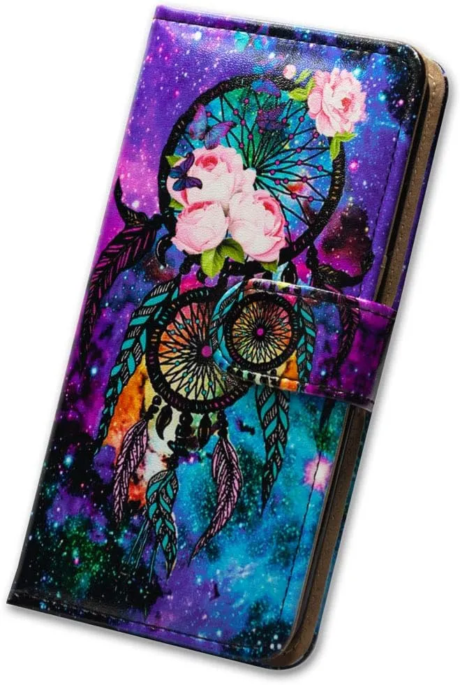 Bcov Galaxy S22 Ultra Case Dream Catcher Galaxy Sky Leather Flip Phone Case