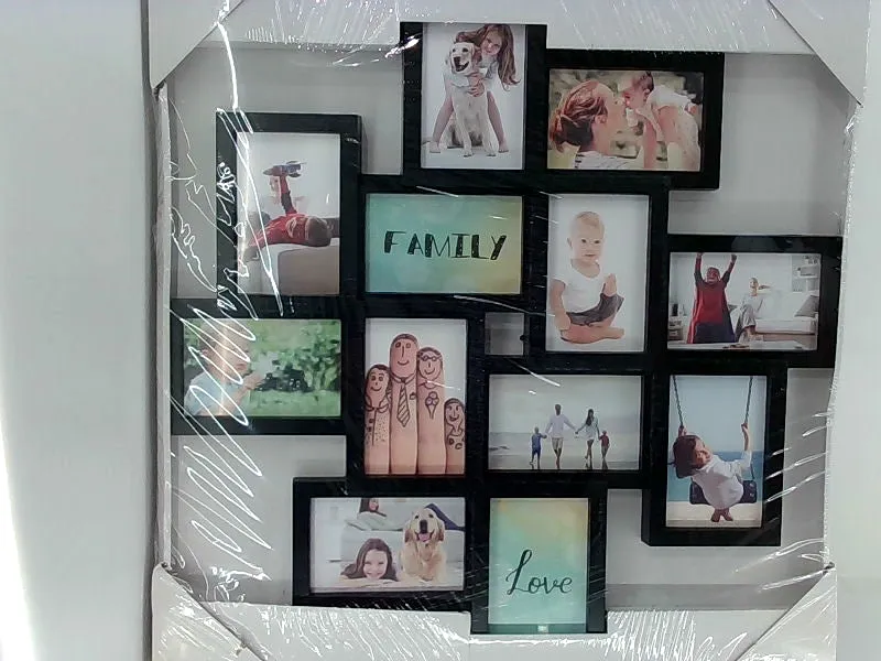 Black Collage Picture Frame With Multiple Photo Slots 24x24 Inch