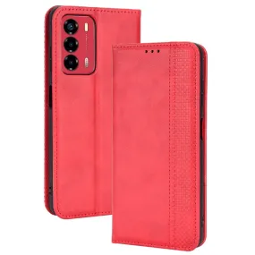 Bofink Vintage ZTE Blade A72 / V40 Vita leather case - Red