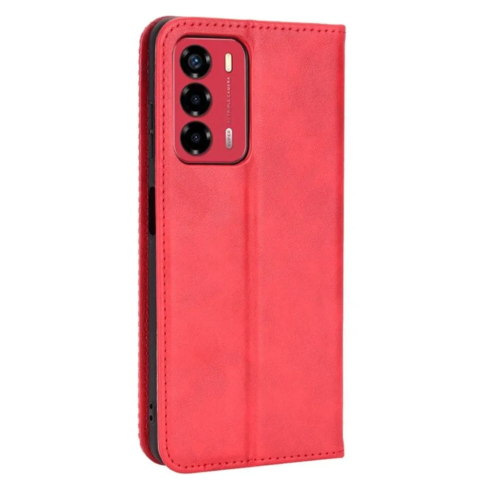 Bofink Vintage ZTE Blade A72 / V40 Vita leather case - Red