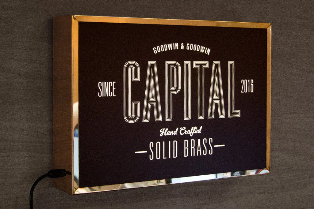 Brass Light Box - Upload your own design!