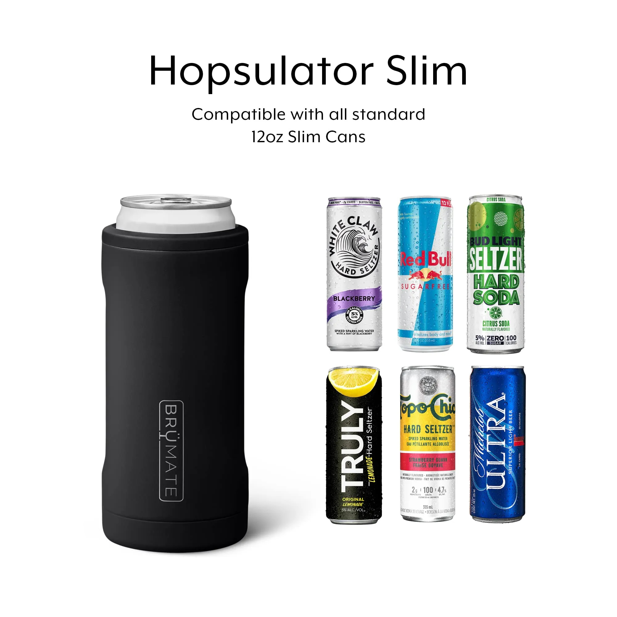 BrüMate 12oz Hopsulator Slim Rainbow Titanium Can Cooler Insulated