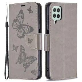 Butterfly Samsung Galaxy A22 4G flip case - Grey