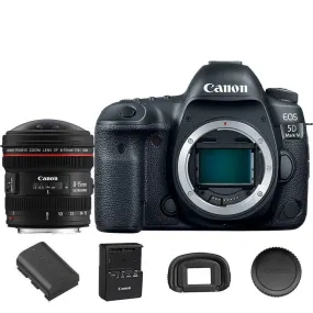 Canon 5D Mark IV EOS DSLR Camera with 8-15mm f/4L EF Fisheye USM Lens