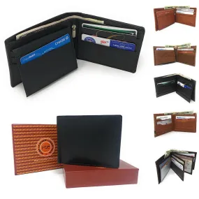 Casaba Genuine Leather Bifold Wallets Cash Slots ID Coin Key Pocket Mens Womens