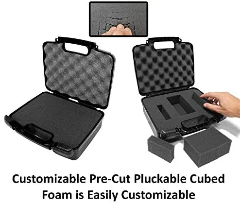 CASEMATIX 12" Customizable Foam Case for Portable Electronics - Hard Carrying Case with Impact-Absorbing Pre-Diced Foam Interior