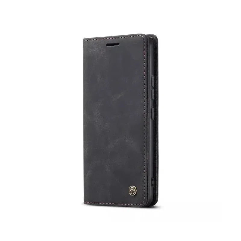 Caseme Magnetic Flip PU Leather Wallet Case for iPhone 6 / 7 / 8 / SE - Black