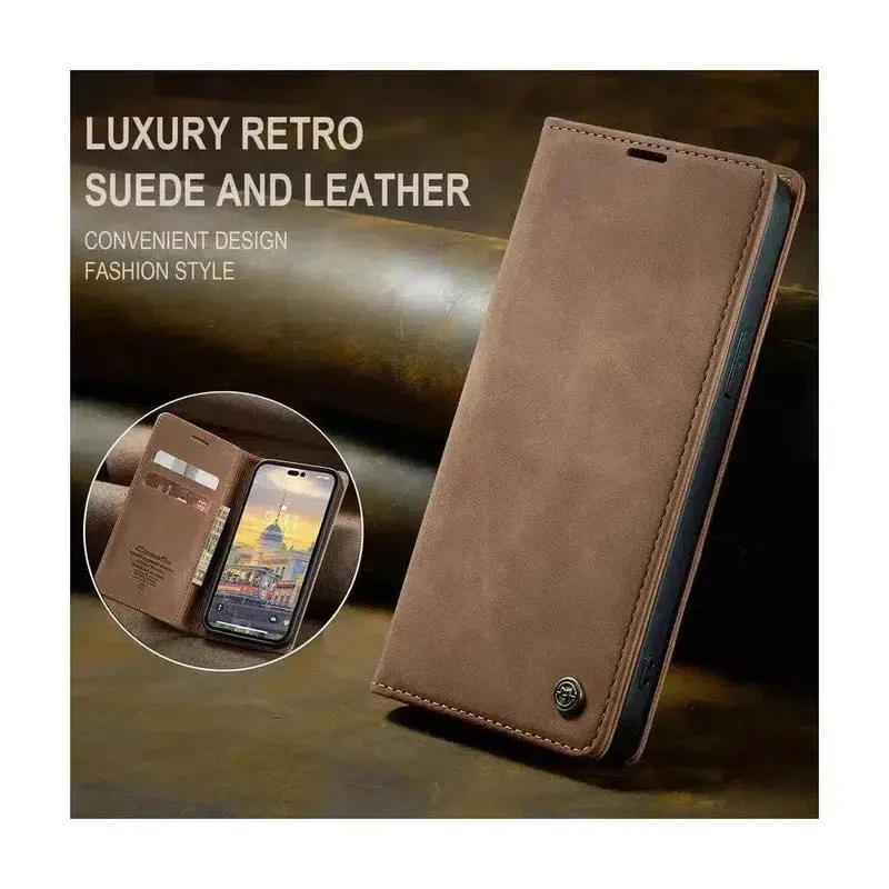 Caseme Magnetic Flip PU Leather Wallet Case for iPhone 6 / 7 / 8 / SE2 / SE3 - Brown