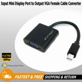 Cirago Mini Display Port DP to VGA Cable Converter Adapter for Laptop PC Monitor