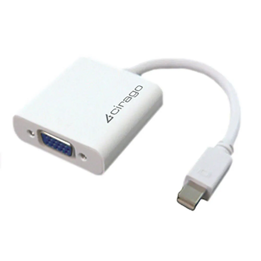 Cirago Mini Display Port mDP to VGA 1080P Video Converter Cable Adapter - White