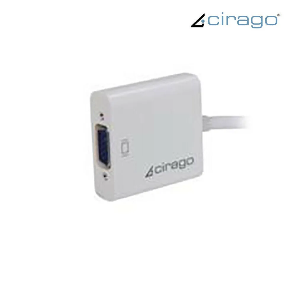 Cirago Mini Display Port mDP to VGA 1080P Video Converter Cable Adapter - White