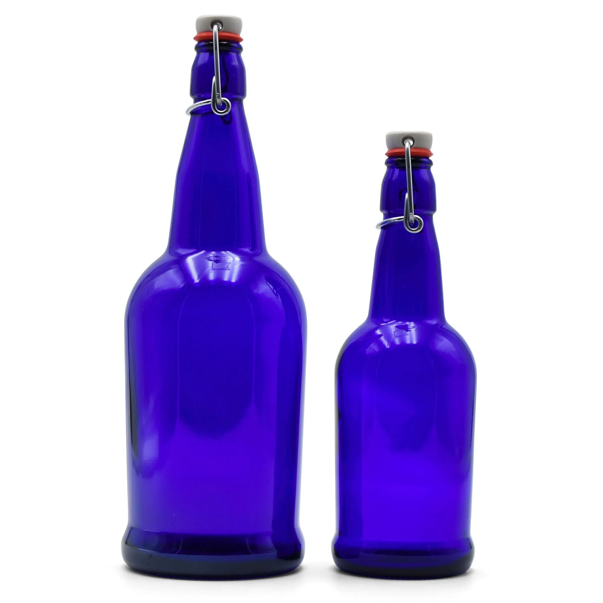 Cobalt EZ Cap Bottles w/ Swing Tops - 1 Liter