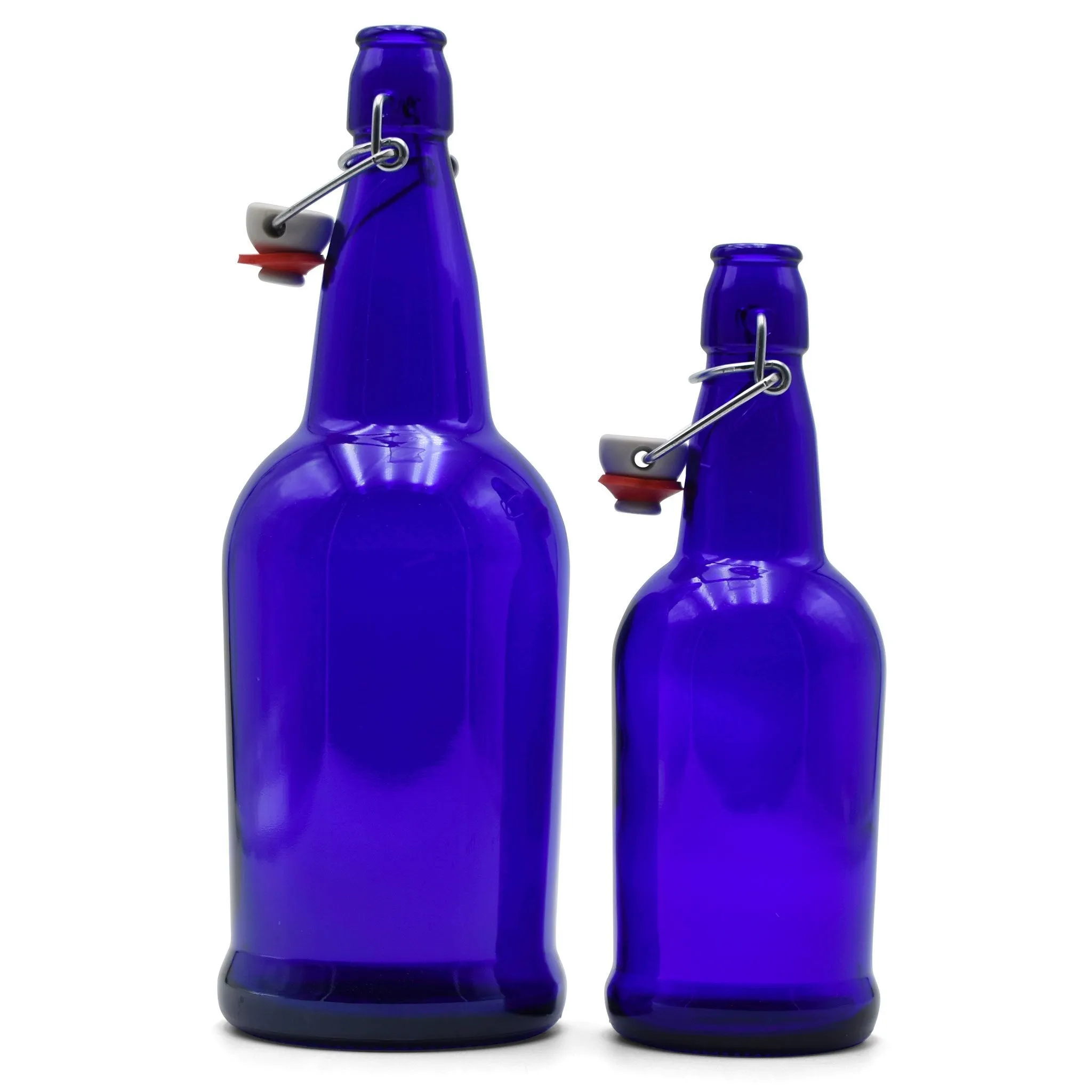 Cobalt EZ Cap Bottles w/ Swing Tops - 1 Liter