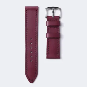 Custom Made VegTan Leather Watch Strap - Purple