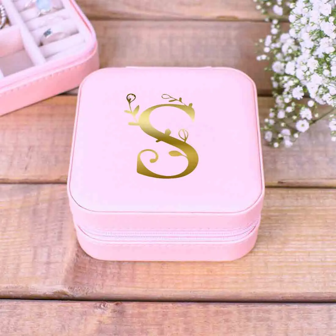 Custom Mini Jewellery Box Portable Travel Trinklet Organizer - Monogram