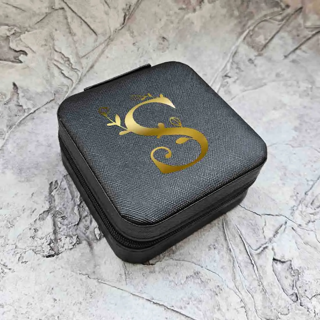 Custom Mini Jewellery Box Portable Travel Trinklet Organizer - Monogram