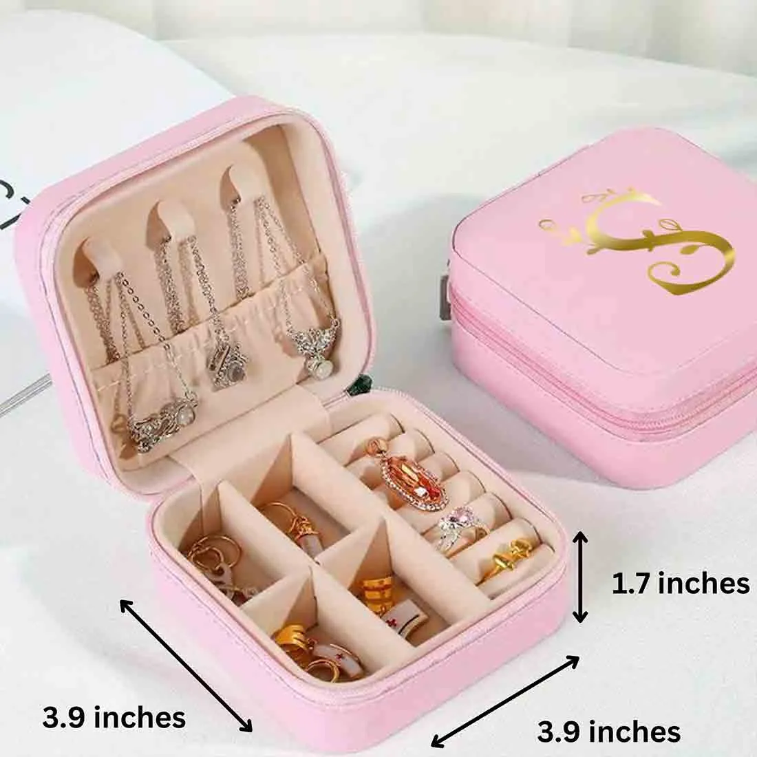 Custom Mini Jewellery Box Portable Travel Trinklet Organizer - Monogram