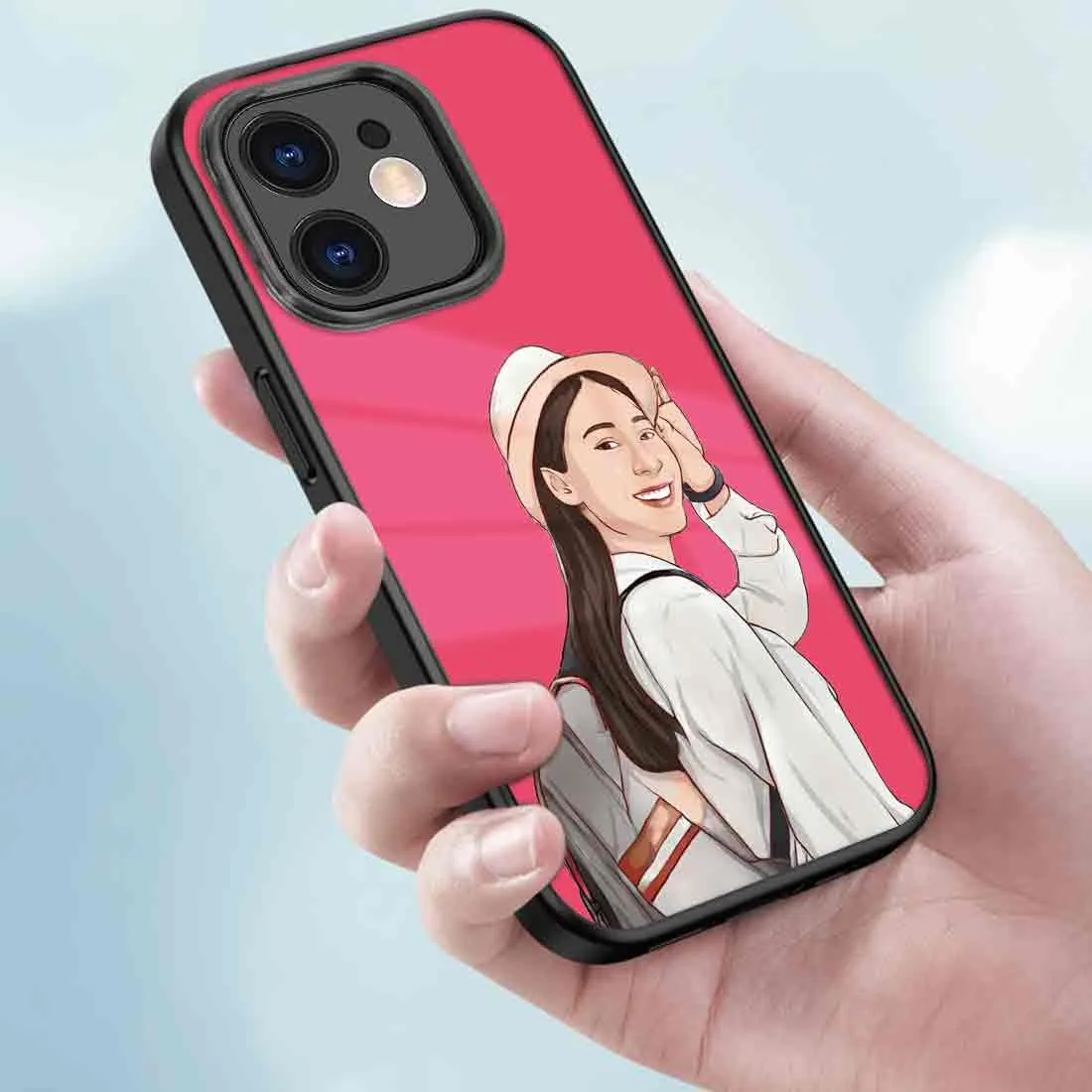 Customized Phone Cover with Picture Pink iPhone 11 Case With Image - Cartoonize Filter