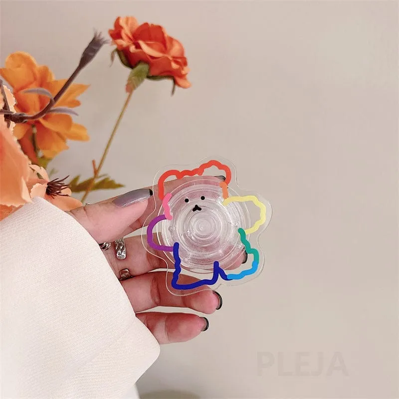 Cute Colorful Bear Bracket Bracelet Phone Case For Samsung Galaxy Z Flip 3